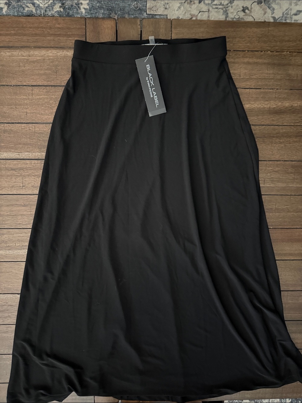 Black Label Black Maxi Skirt with Smooth A-Line Silhouette